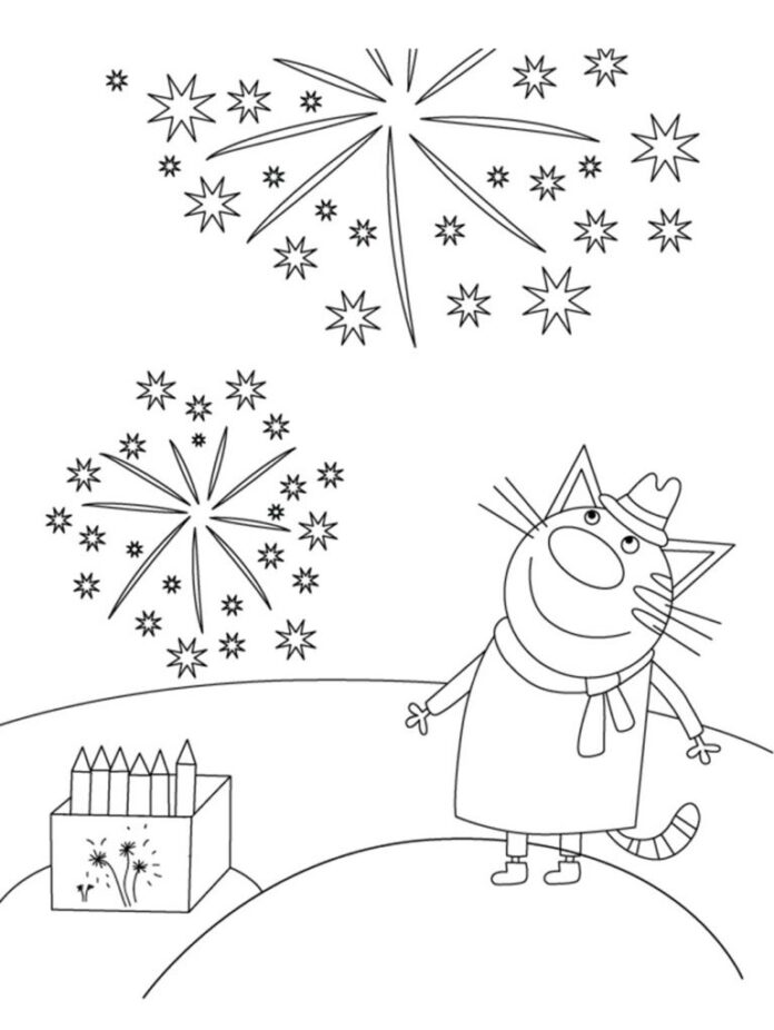 Livro colorido on-line do pai do desenho animado Kid E Cats