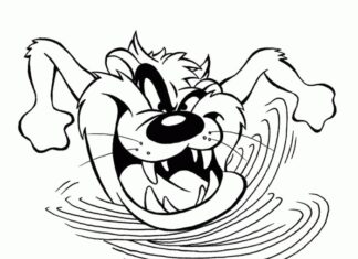 Online coloring book Taz - Tasmanian devil