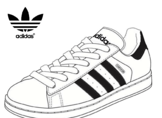 Livro para colorir sapatos treinadores Adidas on-line