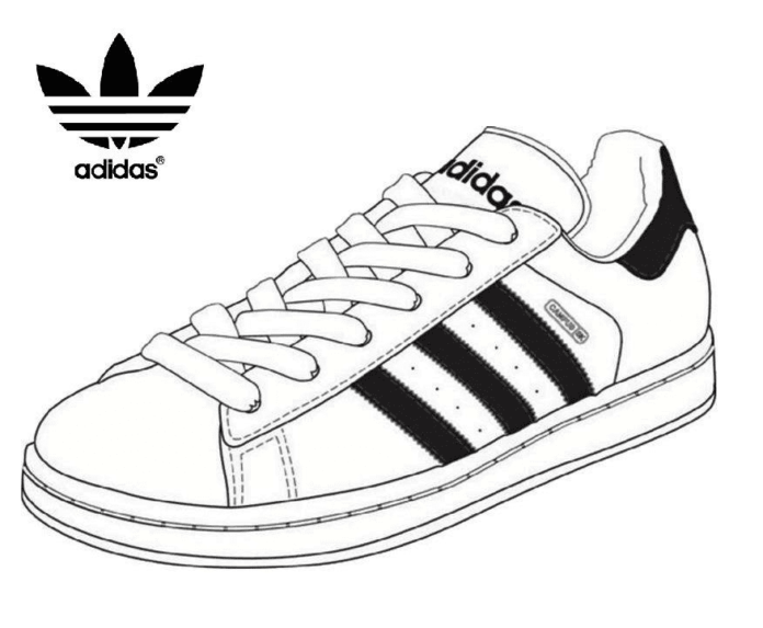 Livro para colorir sapatos treinadores Adidas on-line