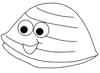 Online coloring book Smiling clam