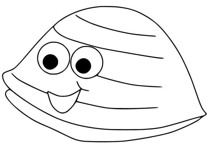 オンラインぬりえ「Smiling clam