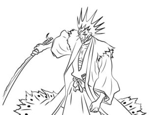 Livre de coloriage en ligne Fighting Kenpachi