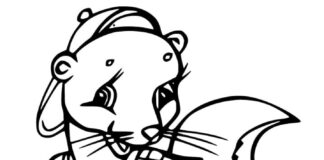 Coloring Book Happy ferret for kids to print