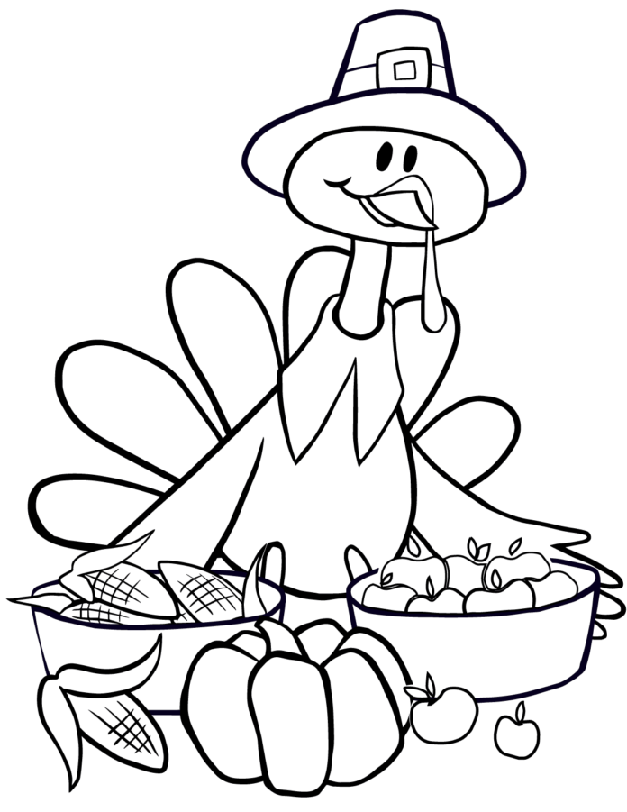 Online coloring book Happy turkey