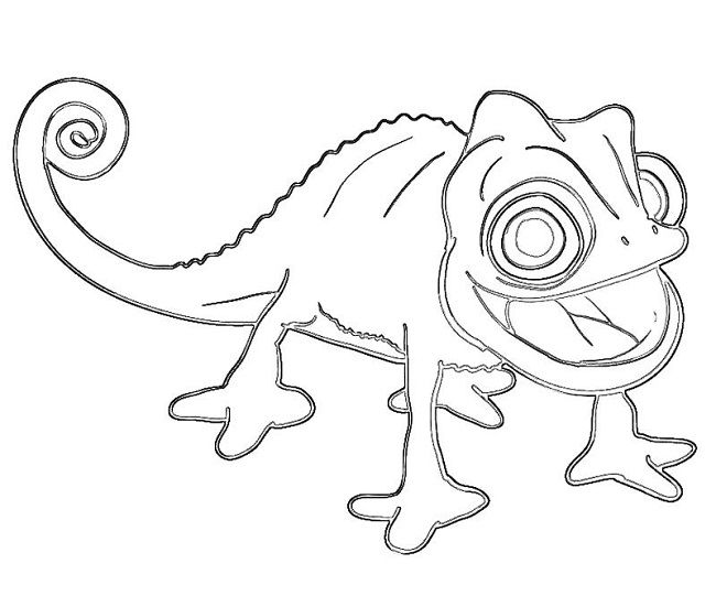 Funny Chameleon coloring book for kids to print