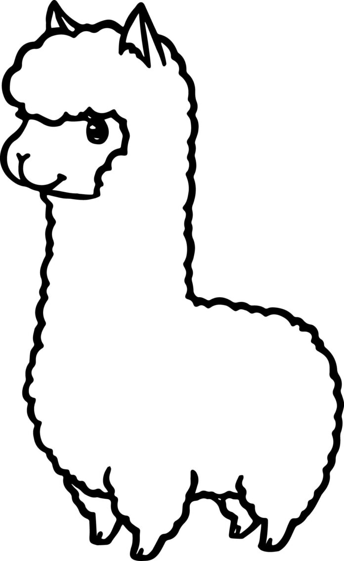 Satisfied alpaca coloring book for kids to print