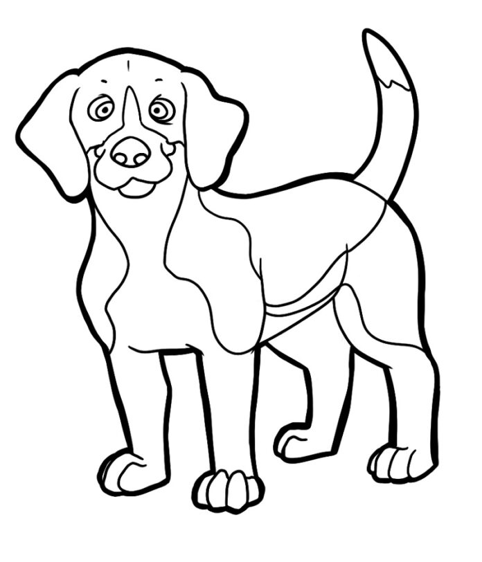 Livro online para colorir The contented Beagle