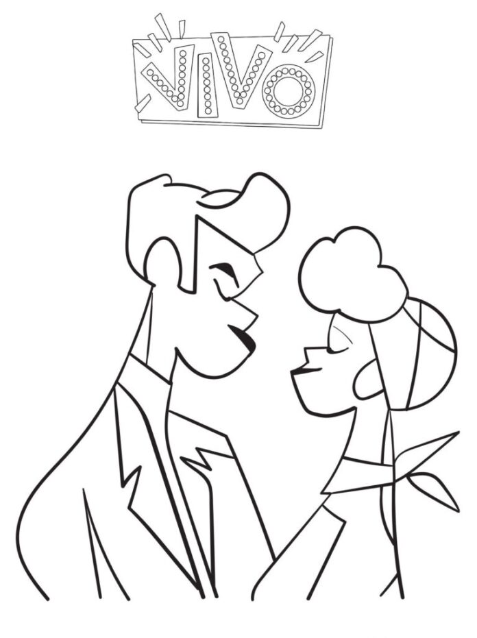 Online coloring book Couple in love Andreas and Marta