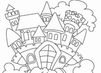 Nyomtatható kastély a Fairy Tail színezőkönyvből