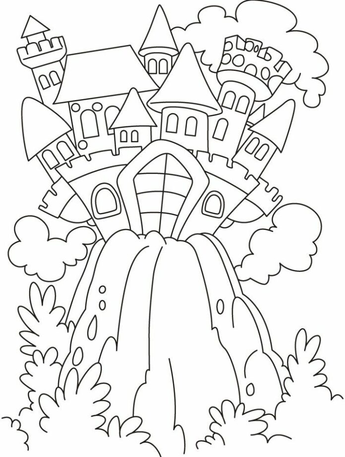Nyomtatható kastély a Fairy Tail színezőkönyvből