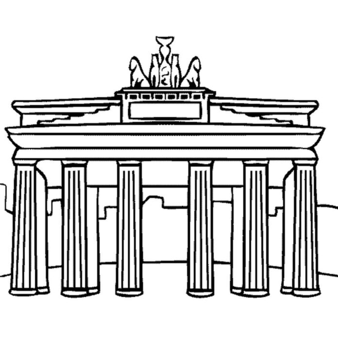 Libro para colorear Puerta de Brandenburgo Alemania para imprimir