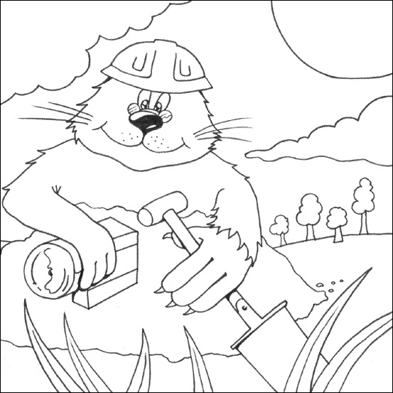 Online coloring book mole miner