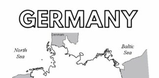 Färgbok på nätet karta över Tyskland