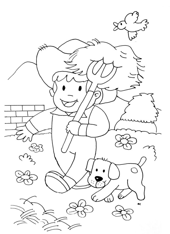 Online coloring book farm work