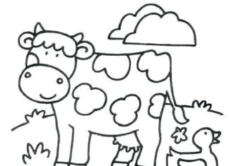 coloring page online animals on a farm