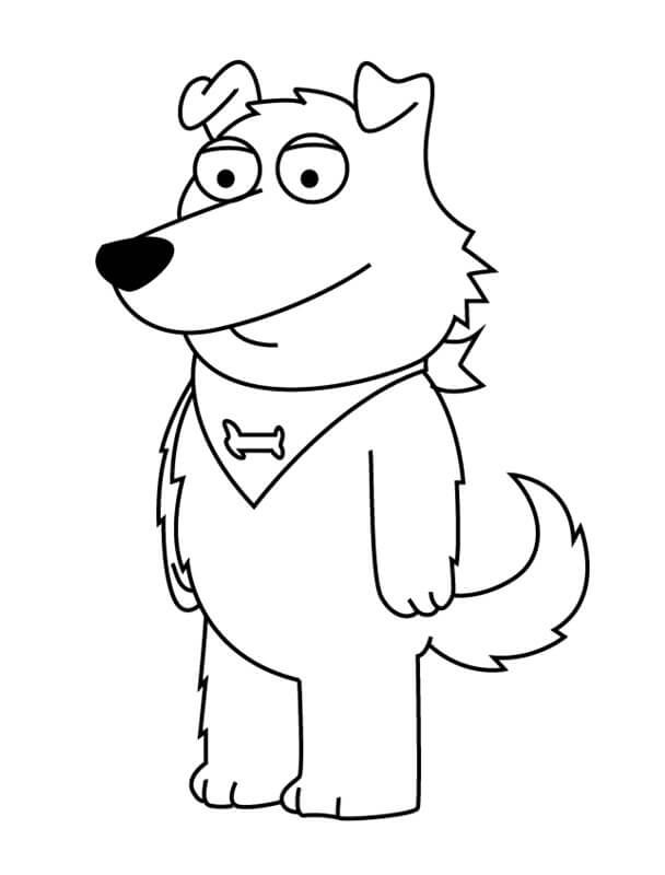 Nyomtatható kifestőkönyv Dog Brian a Family Guy-ból
