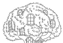 Livre de coloriage imprimable de la maison dans les arbres des Ours Berenstain