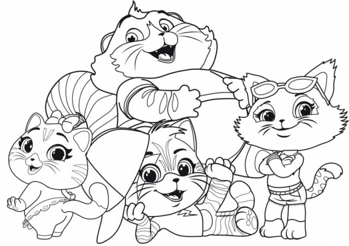 Coloring Book 44 Cats from cartoon for kids to print