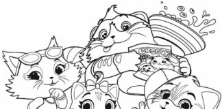 Coloring Book 44 Cats for Kids to Print