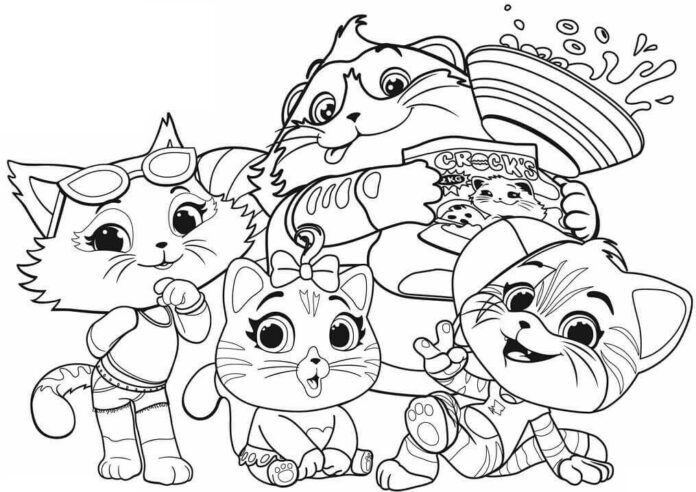 Coloring Book 44 Cats for Kids to Print