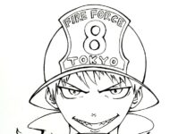 Anime Fire Force omalovánky k vytisknutí