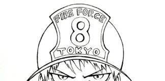 Anime Fire Force malebog til udskrivning