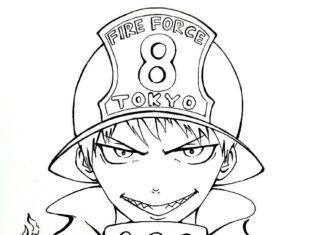 Anime Fire Force omaľovánky na vytlačenie