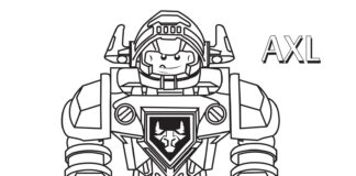 Axl Knight coloring book from Lego for boys to print