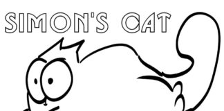 Simon's Cat malebog til udskrivning
