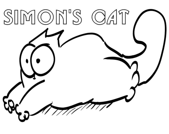 Simon macskája nyomtatható színezőkönyv