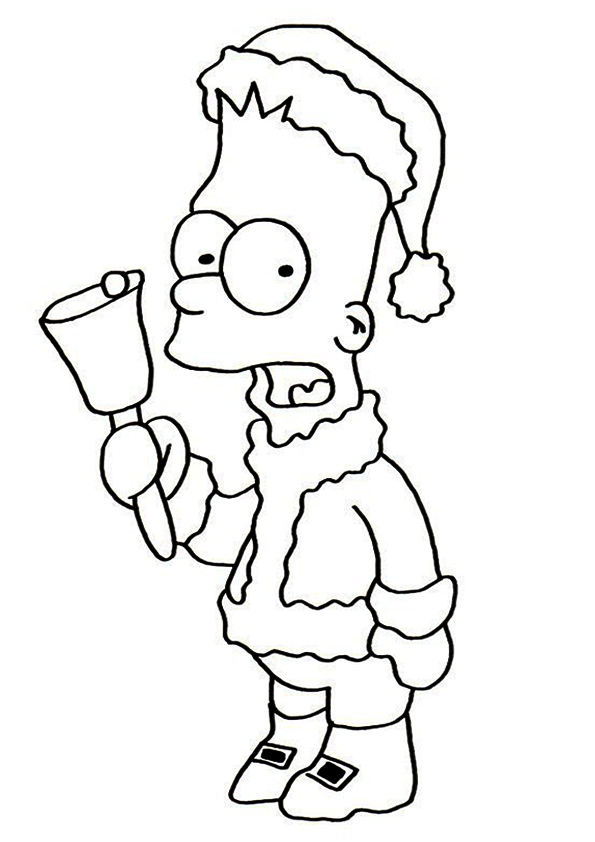 Färgbok Bart Simposn som Santa Claus