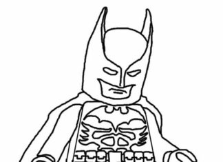 Livro para colorir Batman com Lego para as crianças imprimirem