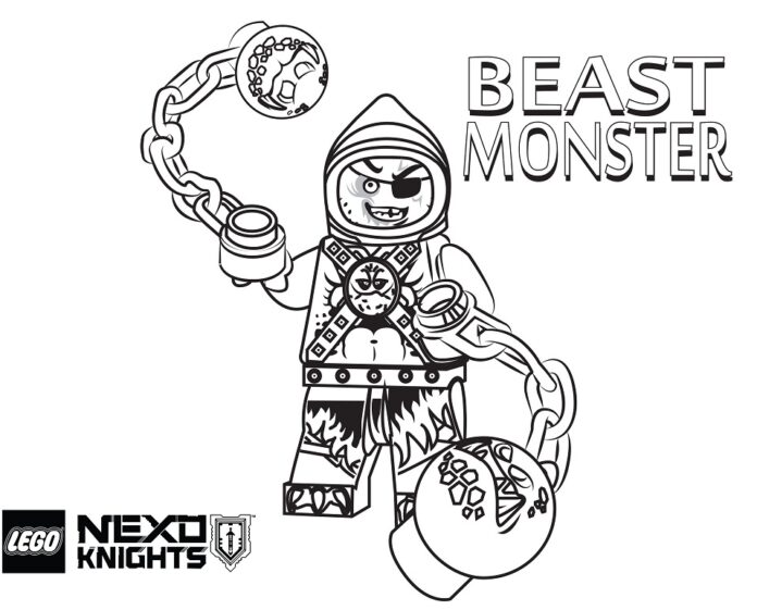 Beast Monster malebog til drenge, der kan udskrives til farvelægning