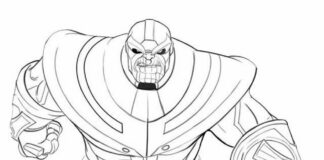 Coloring Book Running Thanos for Boys to Print