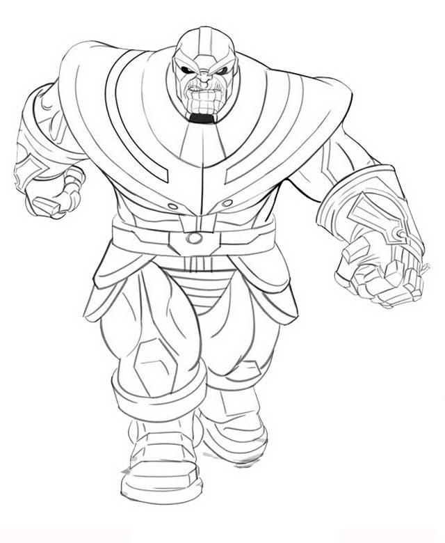 Coloring Book Running Thanos for Boys to Print