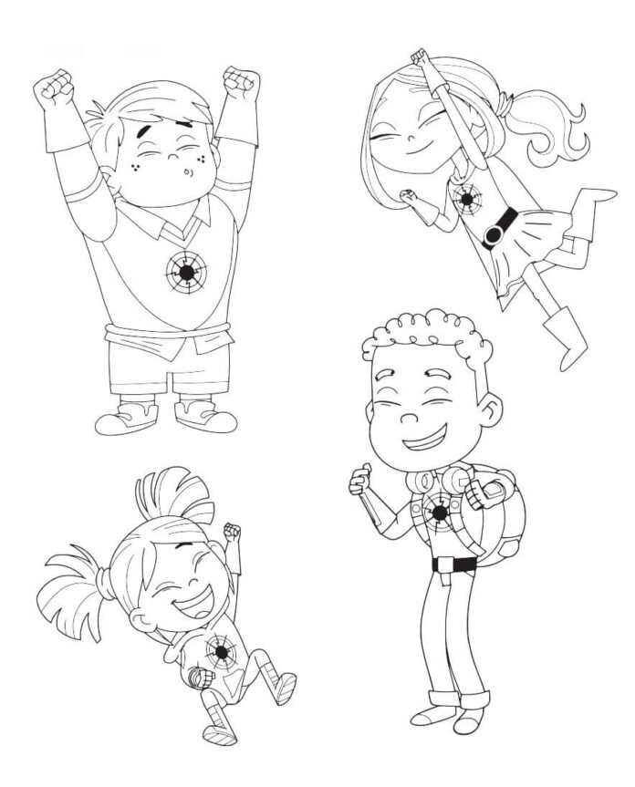 Printable Heroes of Hero Elementary malebog