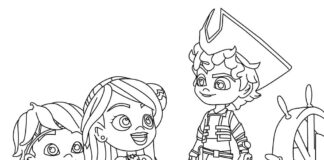 Printable coloring book Fairy tale characters Santiago of the seas
