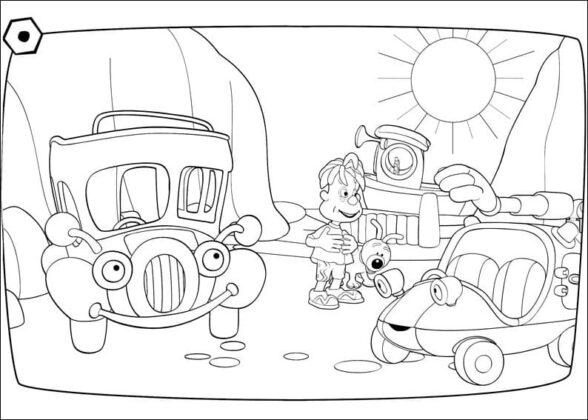 Printable and online coloring book Engie Benjy cartoon characters