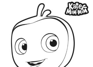 Livro de colorir Boomer imprimível do desenho animado Kate e Mim Mim
