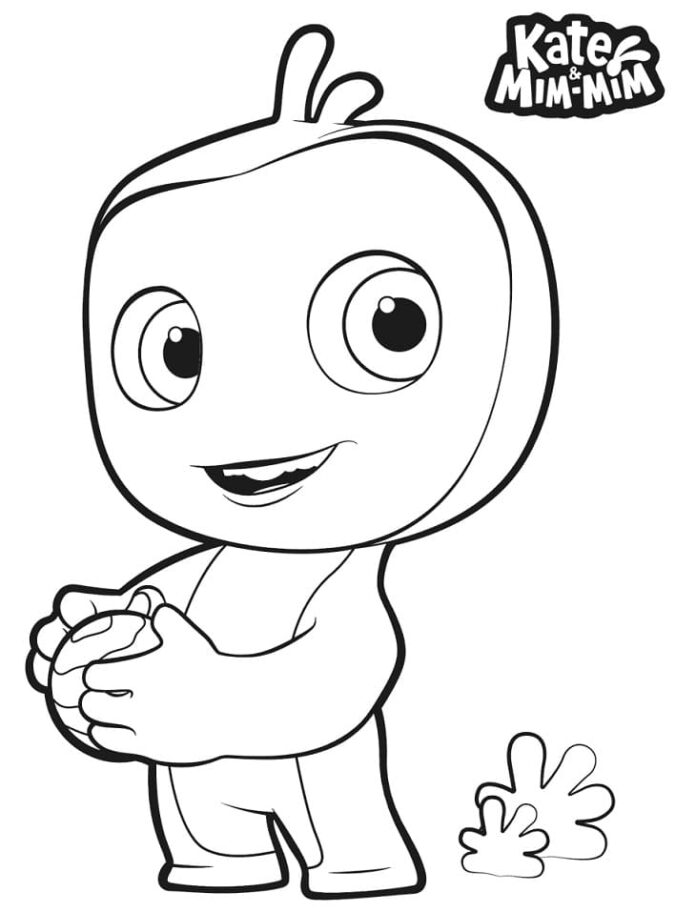Printable Boomer coloring page from the Kate and Mim Mim cartoon