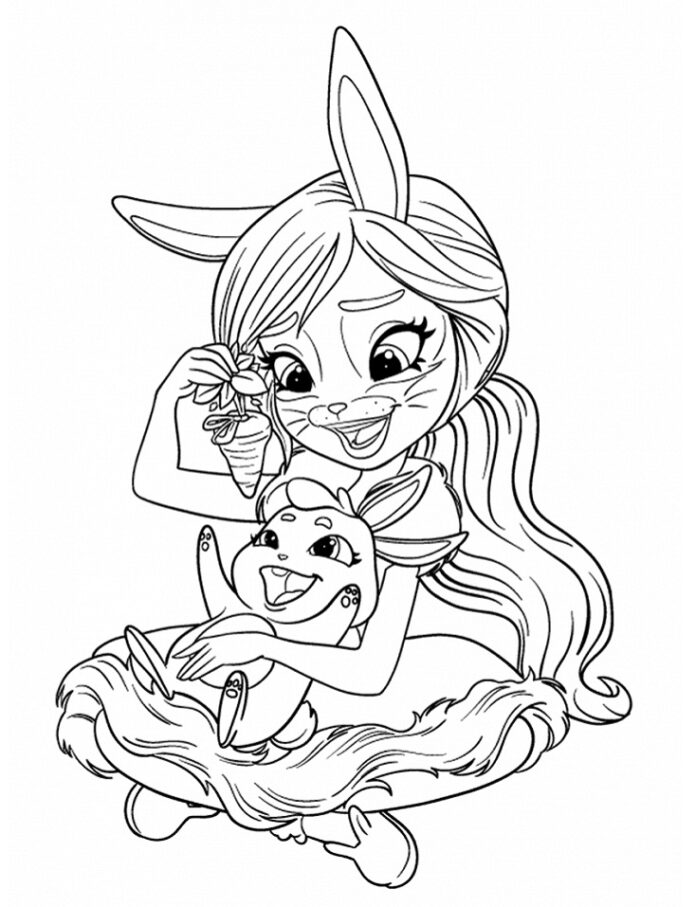 Omaľovánka Bree Bunny s Twistom pre deti na vytlačenie