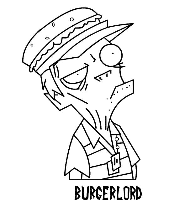 Livro para colorir Burgerlord imprimível