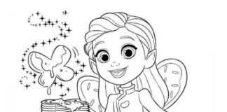 Printable coloring book Butterbean's Cafe and cake