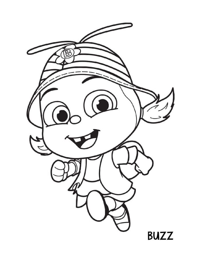 Buzz from Beat Bugs printable coloring book