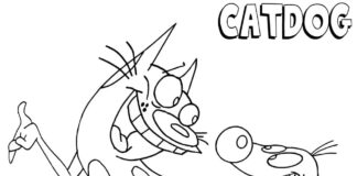 Macskakutya kifestőkönyv gyerekeknek nyomtatásra