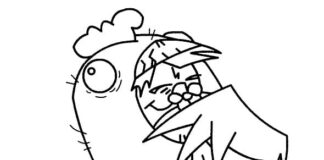 Nyomtatható Chickenfoot színezőkönyv az Invader Zim-ből