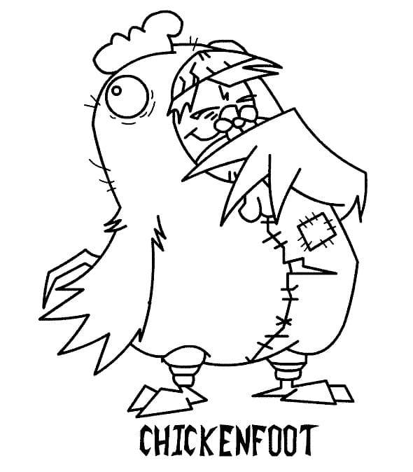 Tulostettava Chickenfoot-värityskirja Invader Zimistä