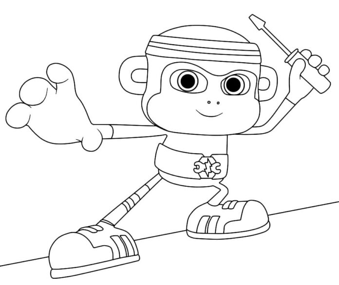 Printable coloring book Chico the Monkey