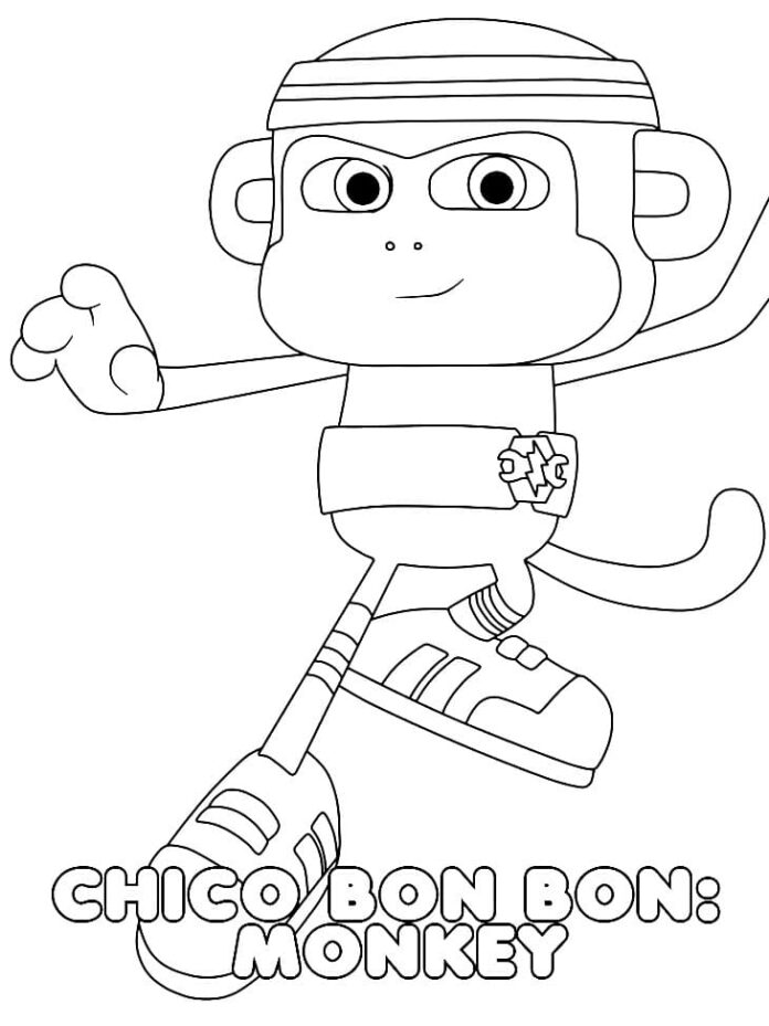 Zlatá ruka opice Chico omaľovánka pre deti na vytlačenie